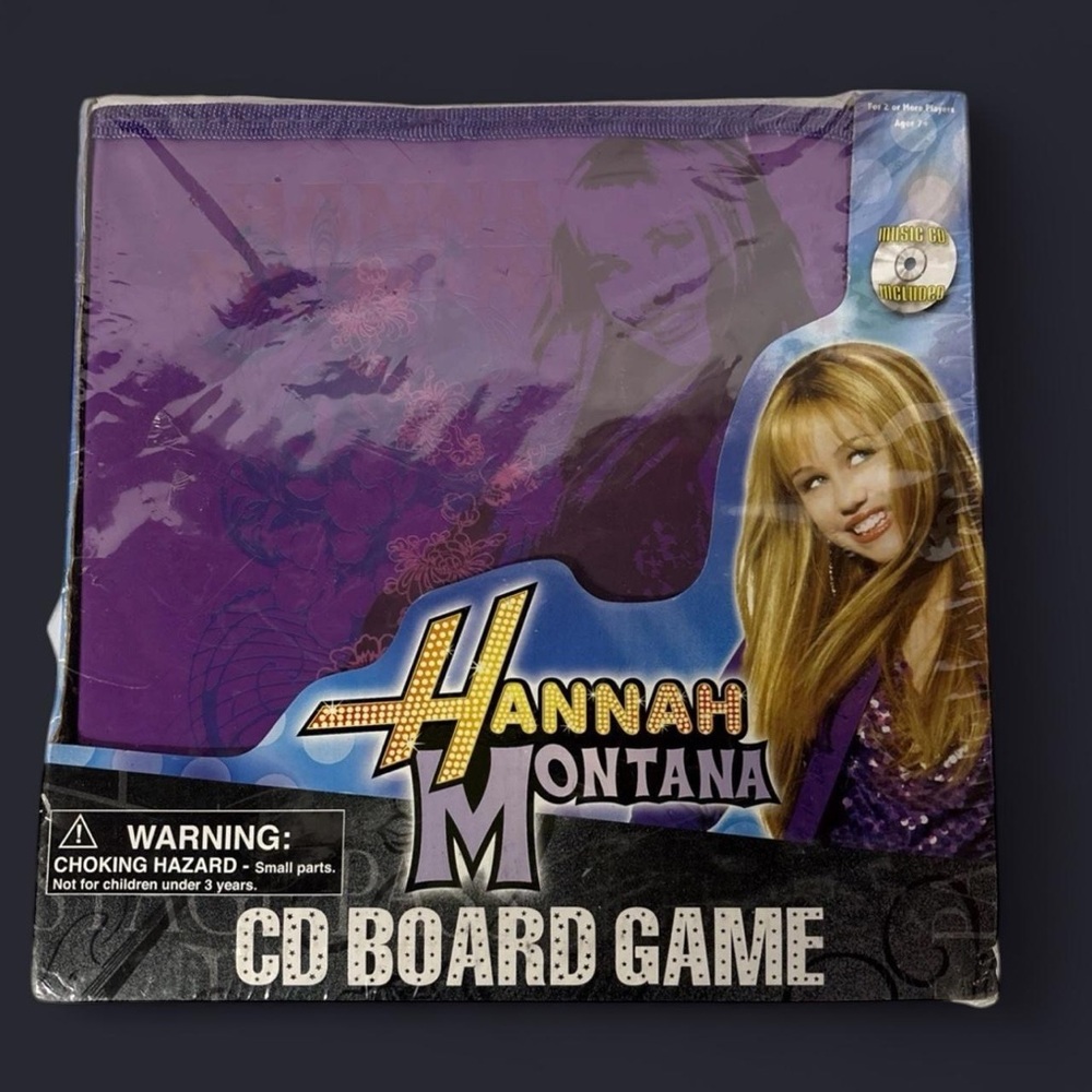New Sealed Unopened Disney Hannah Montana CD Board Game with fabric zipper case